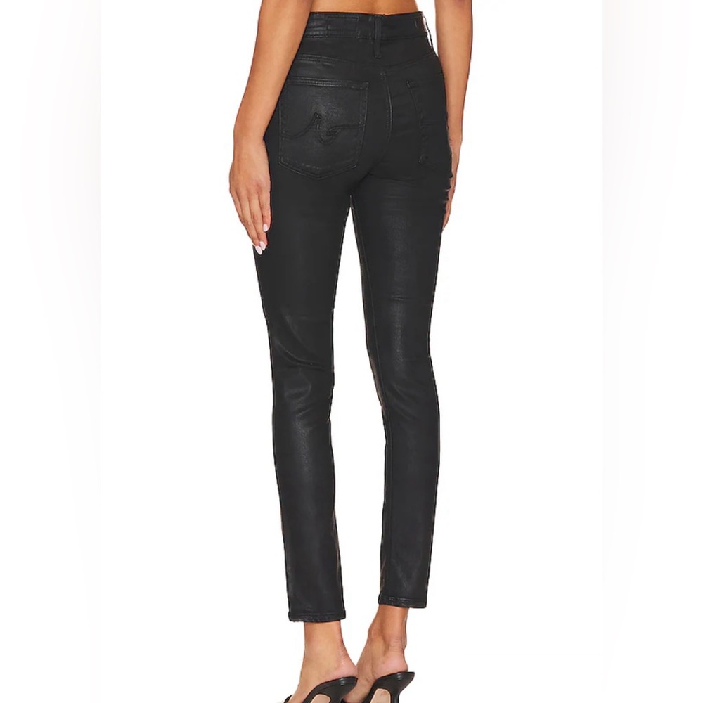 AG Jeans Adriano Goldschmied Black Skinny Leatherette Coated pants Size 29 EUC